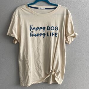 Happy dog, happy life tee- size large